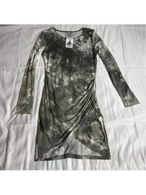 Women's BTFBM Long Sleeve Tie-Dye Ruched Dress S